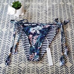 NWT Tart Collections Floral Tie Bikini Bottom Size Large Swimwear Summer Travel